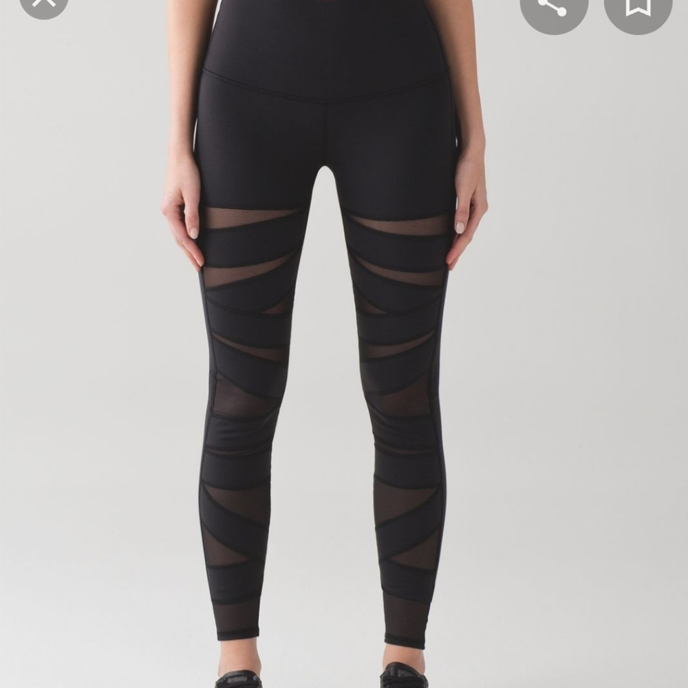 Like New Lululemon Wunder Under Mesh Black 4